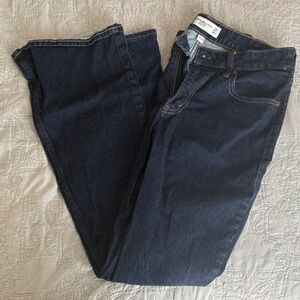 abercrombie curve love mid rise bootcut jeans dark rinse wash